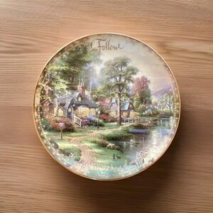 Thomas Kinkade Hometown Lake Plate Follow Spirit of Life 9th Issue